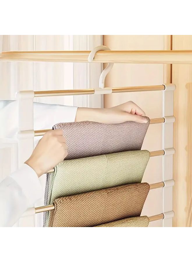 Large Foldable Multifunctional Stainless Steel Coat Hanger Storage Rack Organizer - Image 4